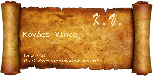 Kovács Vince névjegykártya