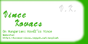 vince kovacs business card